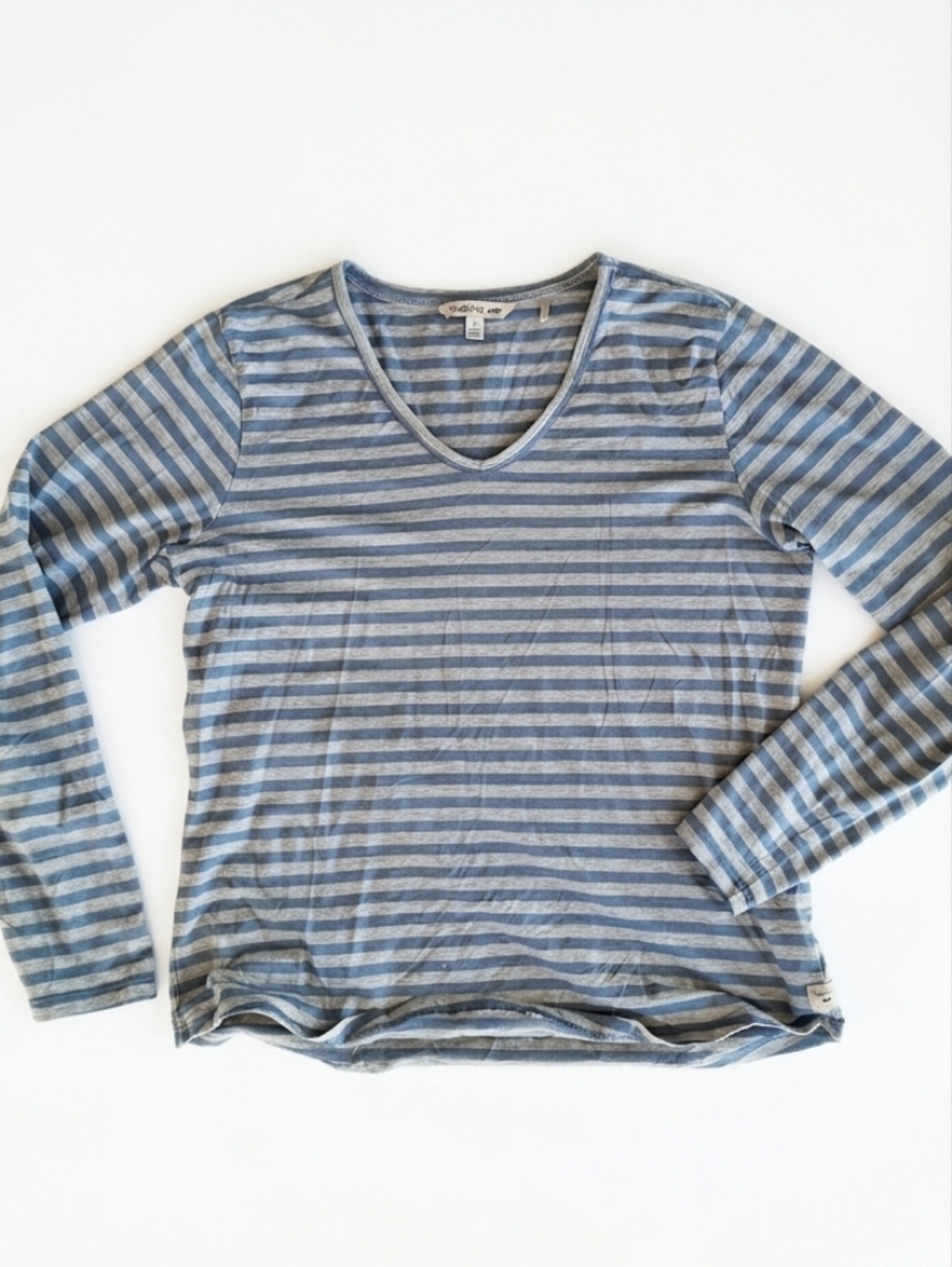 Toad&Co Eco‑Friendly Striped V‑Neck Long Sleeve Shirt Size L